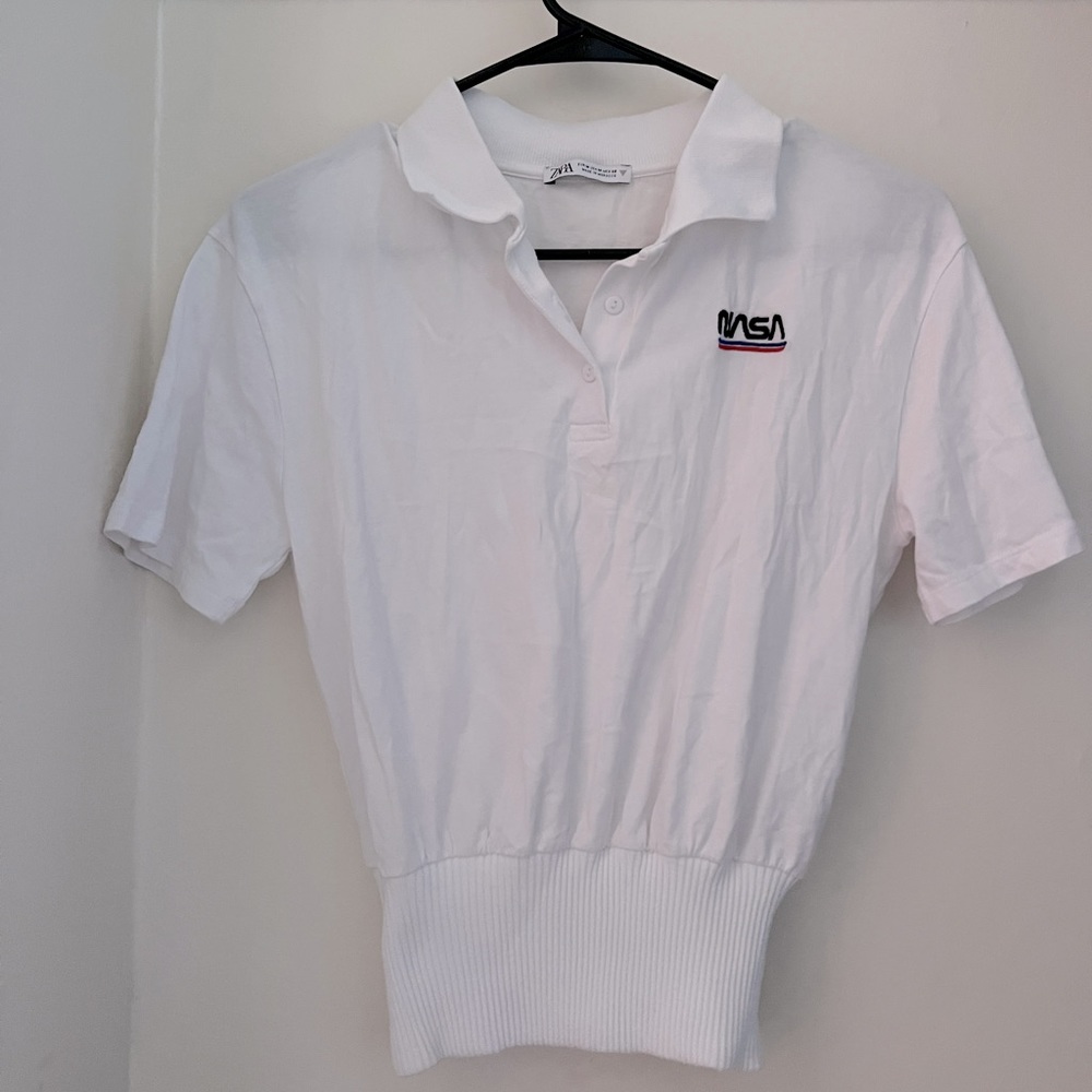 NASA polo shirt white